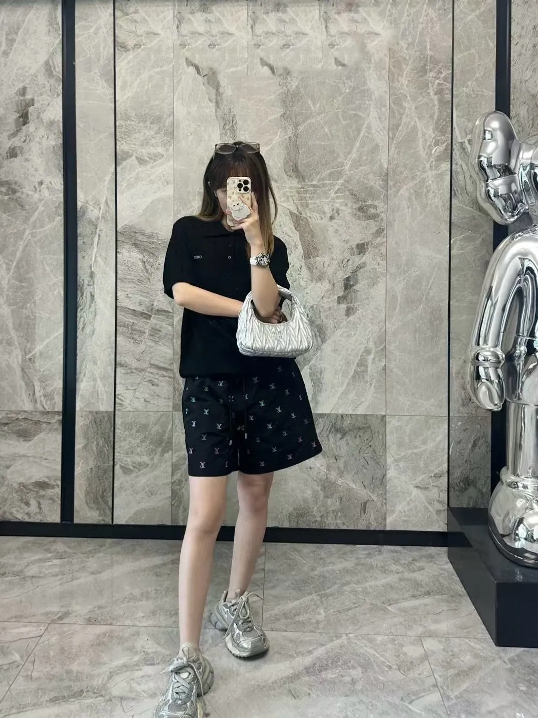 Louis Vuitton/Louis Vuitton 25ss full-frame presbyopic gradient embroidered shorts